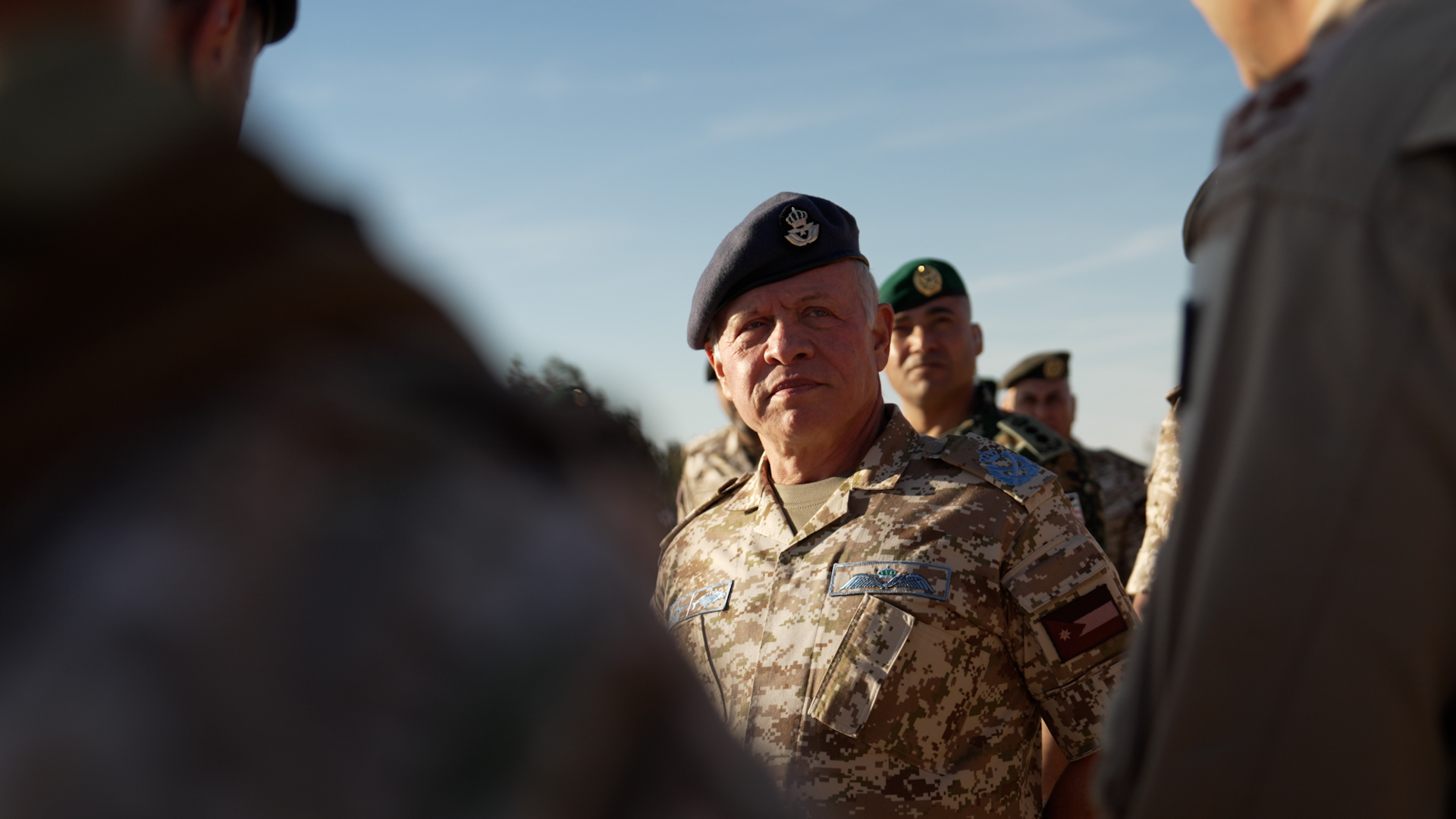 His Majesty King Abdullah II, the Supreme Commander of the Jordan Armed Forces-Arab Army, during a visit to Muwaffaq Salti Airbase
