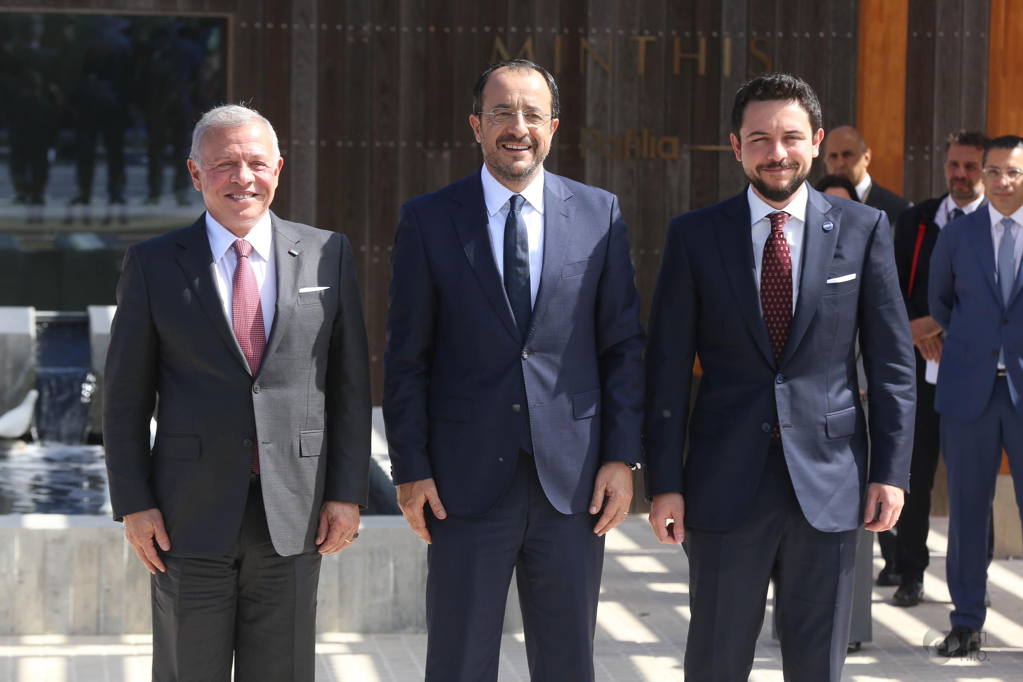 From His Majesty King Abdullah II’s participation in the MED9 Summit in Paphos, Cyprus, accompanied by His Royal Highness Crown Prince Al Hussein