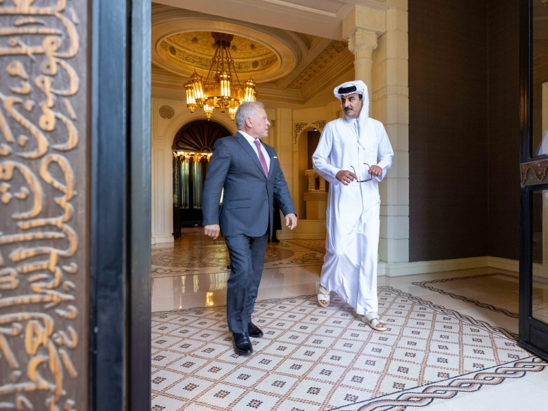 From Qatar Emir Sheikh Tamim bin Hamad Al Thani’s visit to Jordan today. His Majesty King Abdullah II received the Qatar Emir and held talks with him on bilateral ties and regional developments