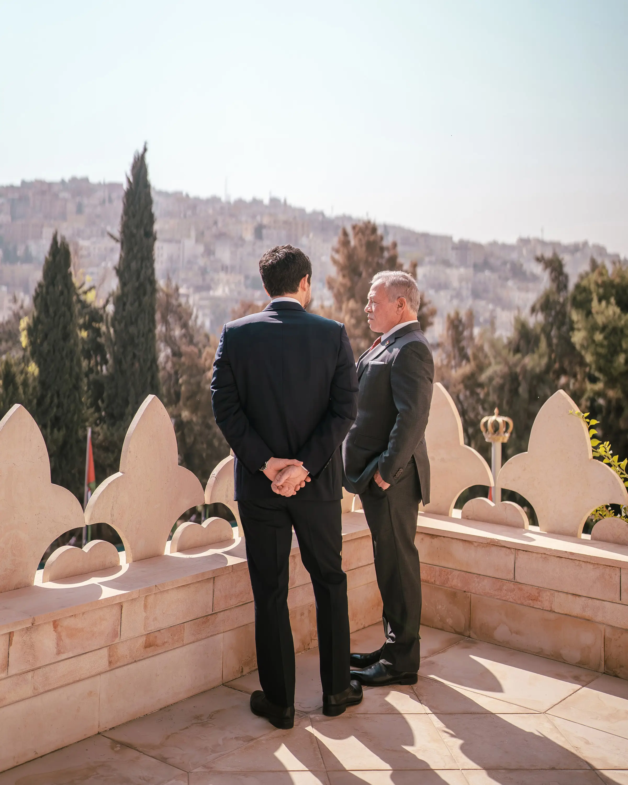 His Majesty and Crown Prince From Raghadan Palace balcony