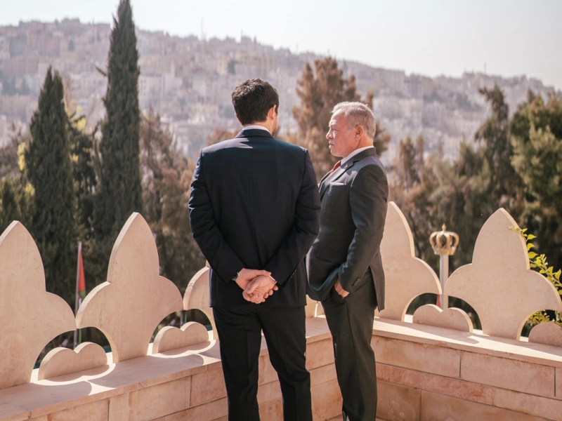His Majesty and Crown Prince From Raghadan Palace balcony